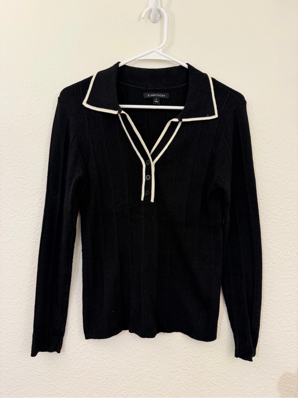 41 Hawthorn Black Ribbed Sweater